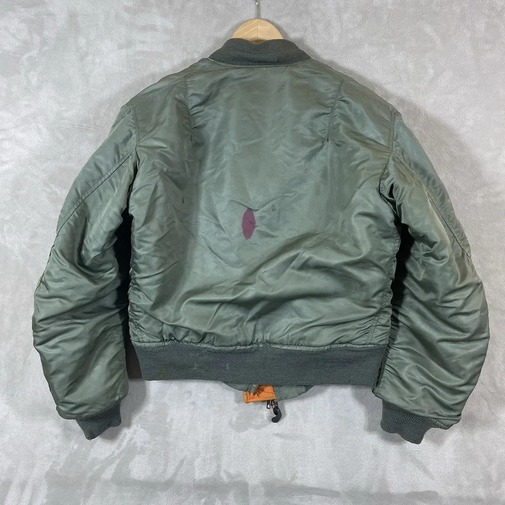 VTG 60s USAF MA-1 Reversible Bomber Jacket Mens Small 1964 Patches *READ*